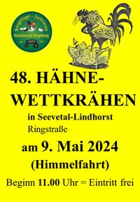 Plakat H&auml;hnekr&auml;hen 2024 wei&szlig;